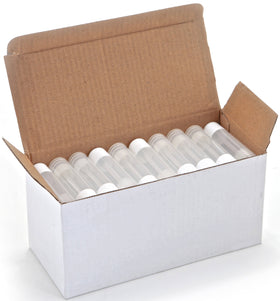 Vivaplex lip balm tube with clear body shows remaining product at a glance.