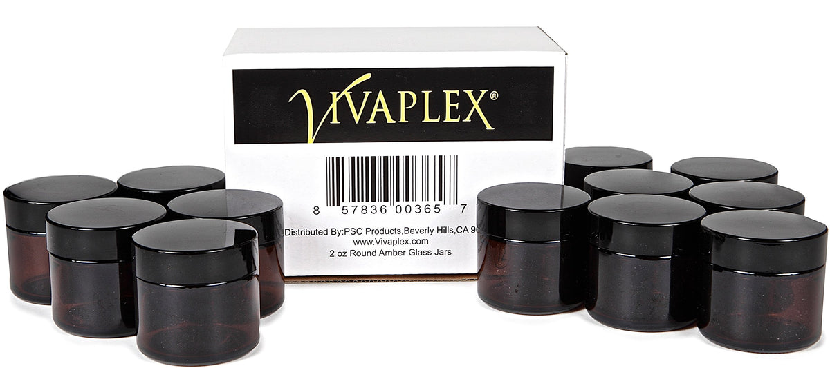 Vivaplex amber 2 oz jar, purse-ready for daily touch-ups and samples.