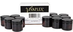 Vivaplex amber 2 oz jar, purse-ready for daily touch-ups and samples.