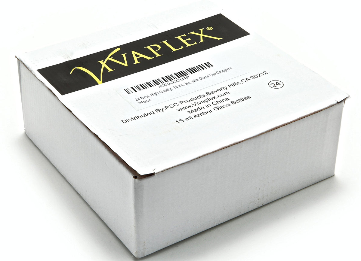 Vivaplex glass eye dropper set shown for safe, accurate liquid dispensing