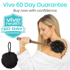 Vive shower loofah kit for back and body cleansing.
