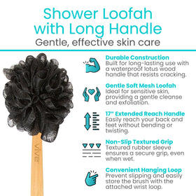 Vive soft mesh loofah ideal for sensitive skin and gentle cleansing.