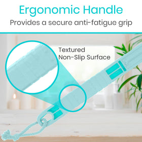 Vive included poufs ensure ready-to-use exfoliation during bath.