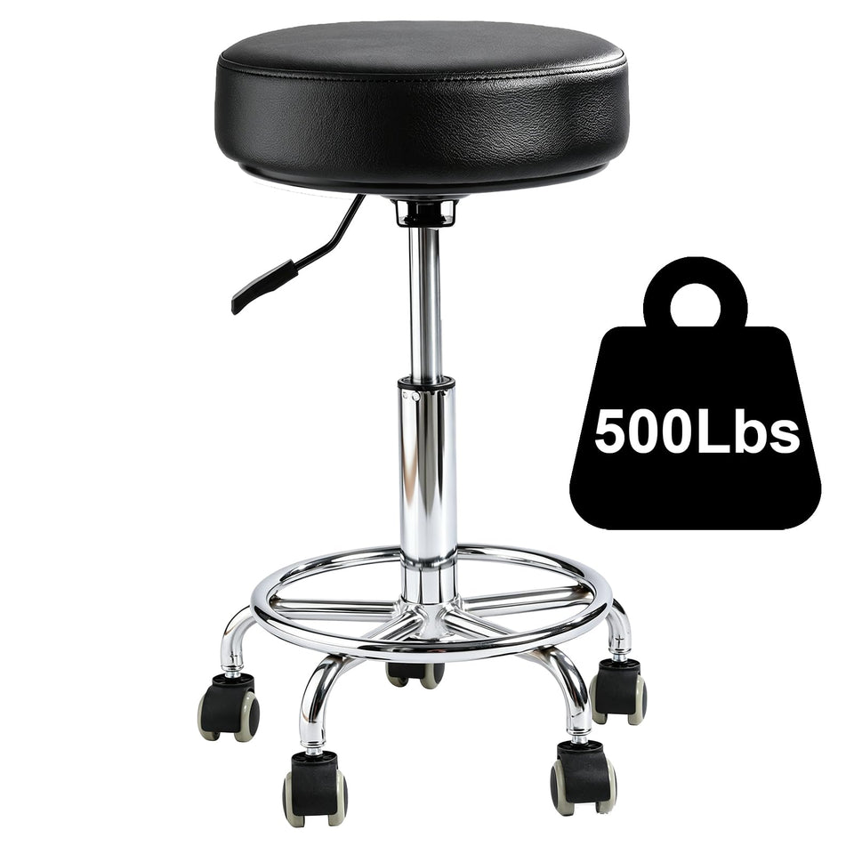 Viviange rolling stool with wheels ready for studio use, black finish
