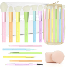 VIVID BEAUTY 18-piece makeup brush set with soft synthetic bristles for flawless blending