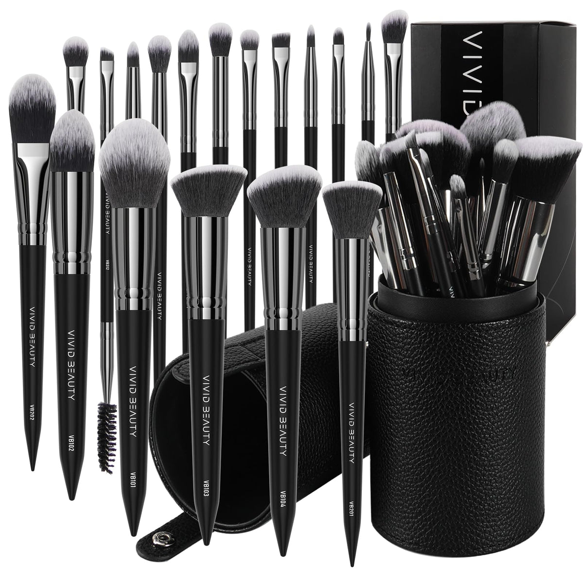 VIVID BEAUTY brushes full kit for even foundation application.