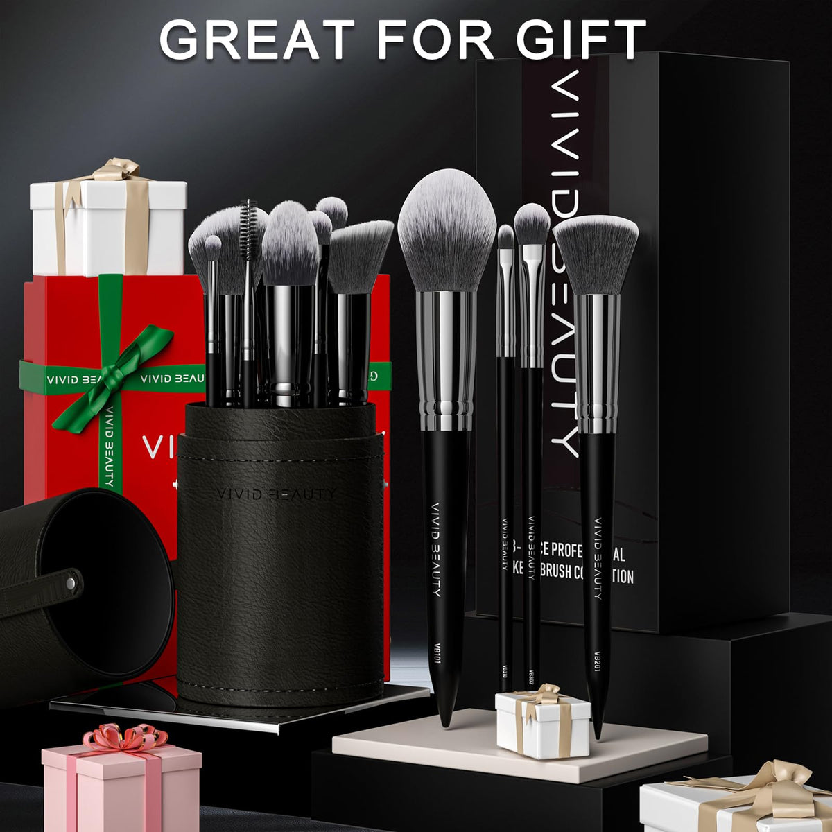VIVID BEAUTY compact travel case fits easily in bags.