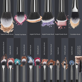 VIVID BEAUTY travel case keeps brushes organized for on-the-go touch-ups.