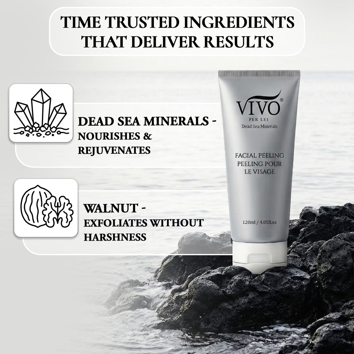 Vivo Per Lei skin after use shows smooth refined texture