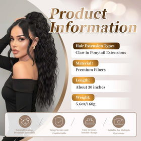 Vizfrucean clip-in hair extension with fluffy synthetic texture adds instant volume.