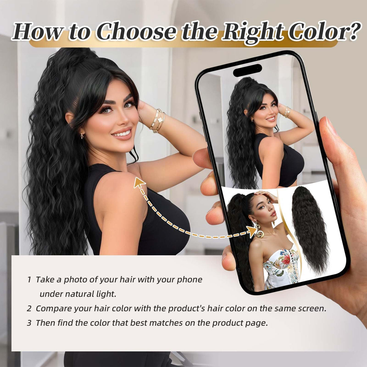 Vizfrucean daily-use ponytail delivers soft shine and easy styling.