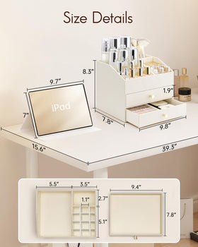 Beige tone complements dressers and studio setups.
