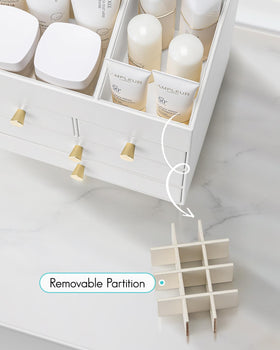 VLANDO PU leather vanity organizer blends with décor and resists staining