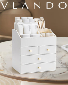 VLANDO stylish vanity organizer complements desks and bedroom decor