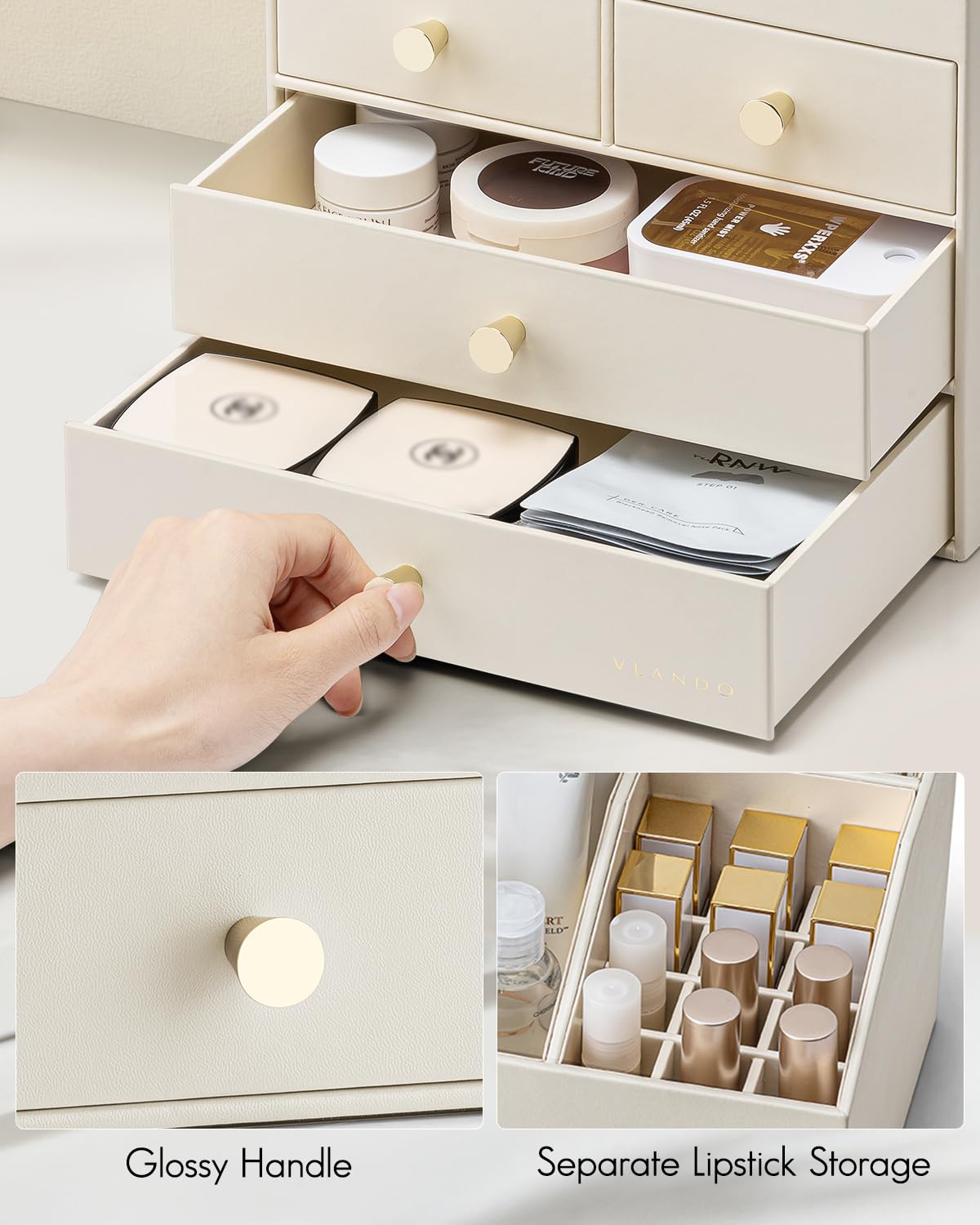 VLANDO removable lipstick holder for flexible lip product storage