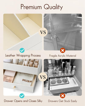 VLANDO stylish vanity organizer blends with decor for a chic, tidy dressing area.