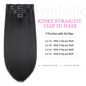 Vlliyava Yaki Kinky Straight clip-in extensions attach with secure clips for quick, damage-free styling.