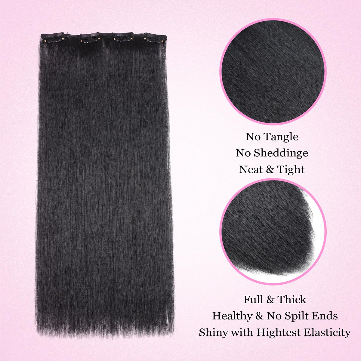 Vlliyava Yaki Kinky Straight clip-in extensions are designed to blend with natural hair for a seamless finish.