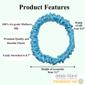 VLOMOT silk scrunchies baby blue protects delicate strands while styling