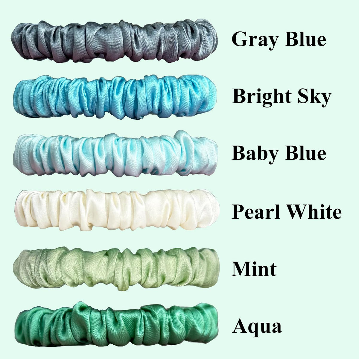 VLOMOT silk scrunchies bright sky gentle hold during workouts