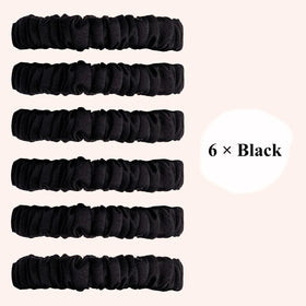 VLOMOT silk scrunchies in use for ponytail, minimizing breakage.
