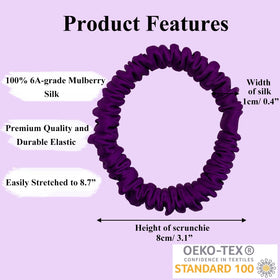 VLOMOT silk scrunchies in purple offer gentle hold without damaging strands.