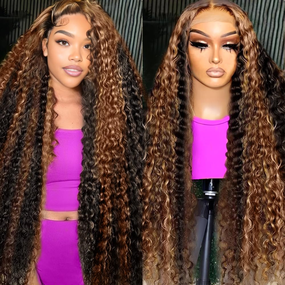 Vlusee 1B/30 ombre curly wig close-up showing natural texture for daily wear.
