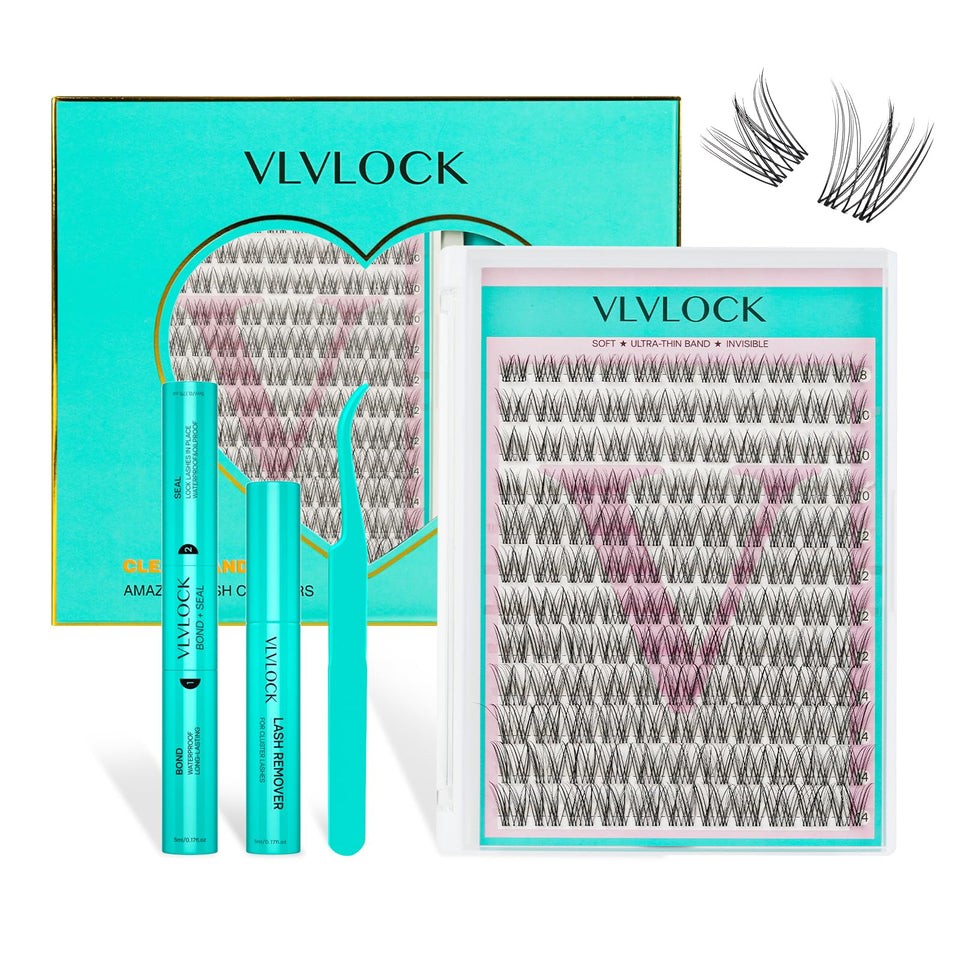 VLVLOCK IVY Lash Clusters Kit packaging for beginner-friendly, natural-looking lashes.