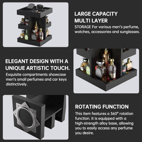VLXXOI Cologne Organizer 360-degree view showing rotating stand