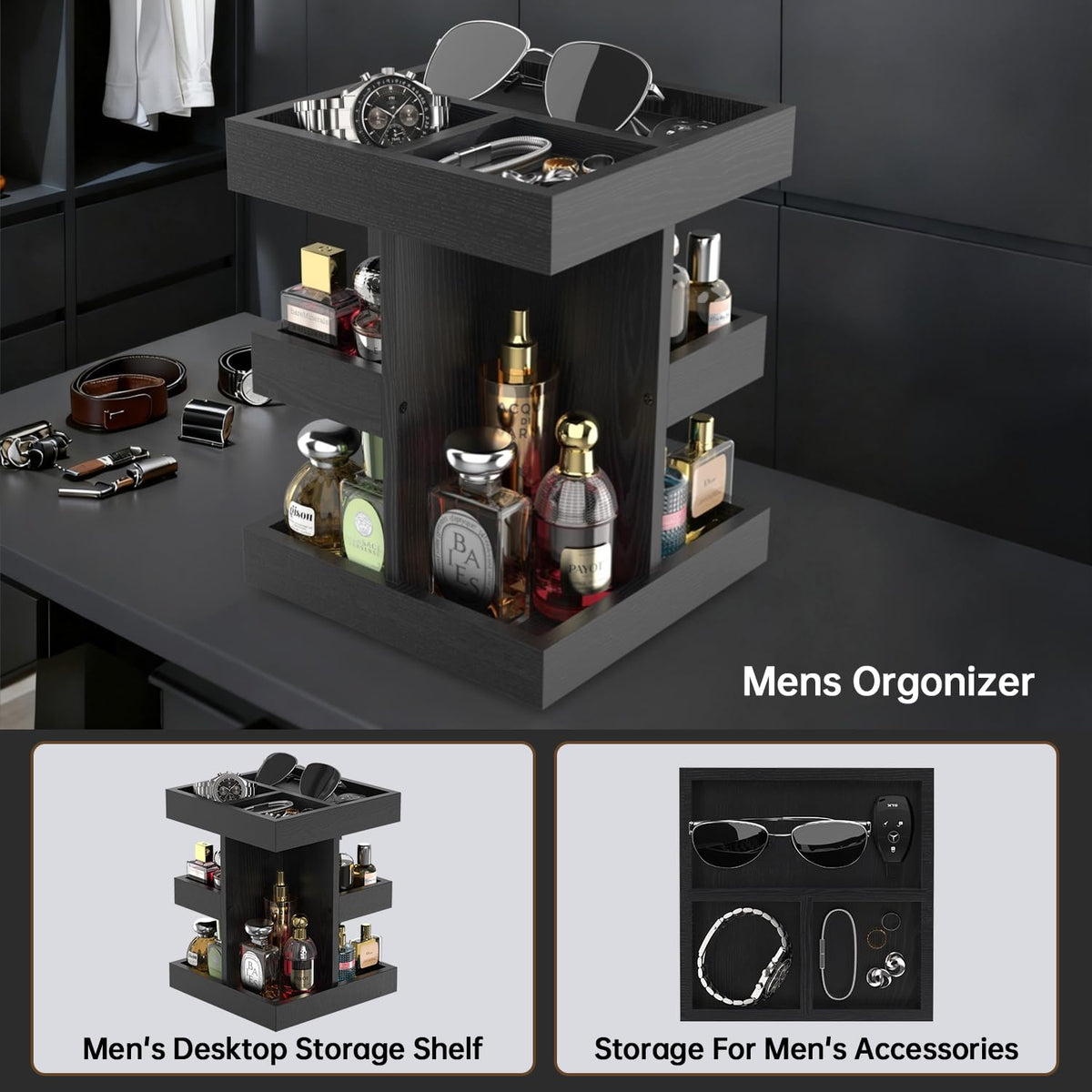 VLXXOI Cologne Organizer solid wood construction for durable storage