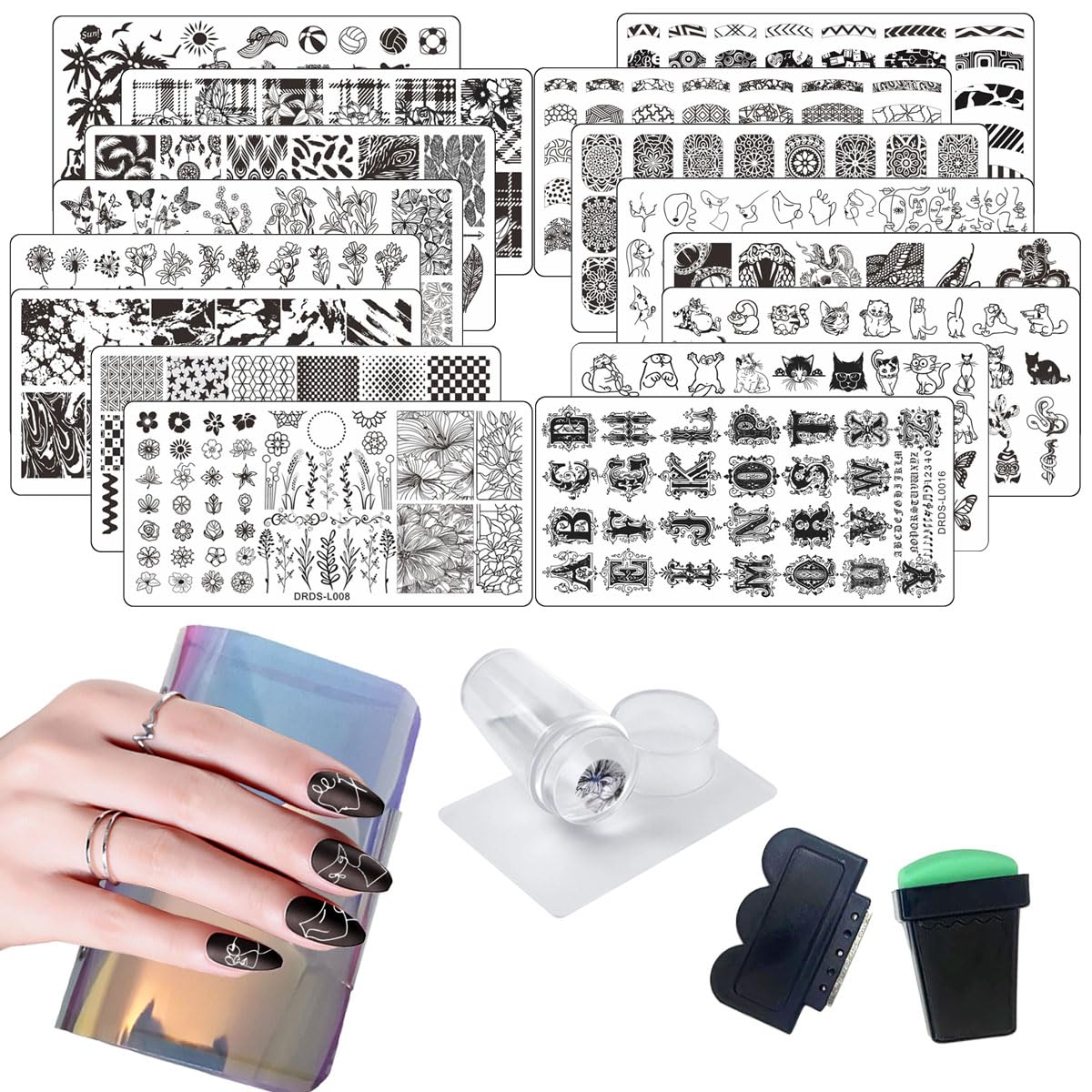 VNC nail stamping plates overview for easy at-home nail art ideas