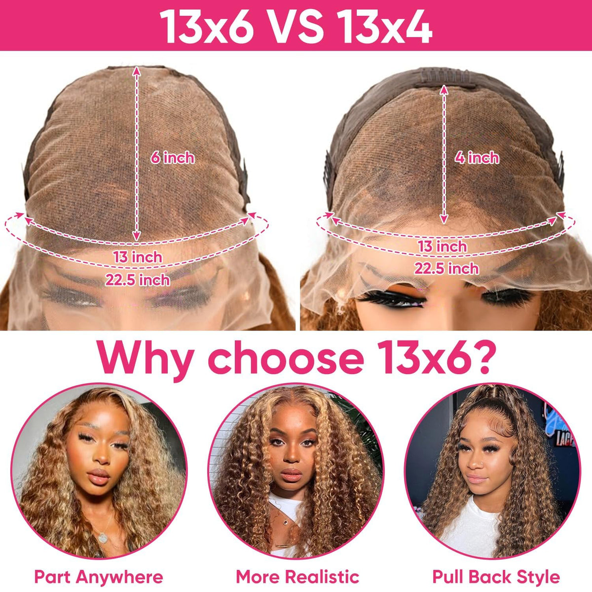 VNFM HD Swiss lace 13x6 deep wave provides natural parting and invisible hairline.