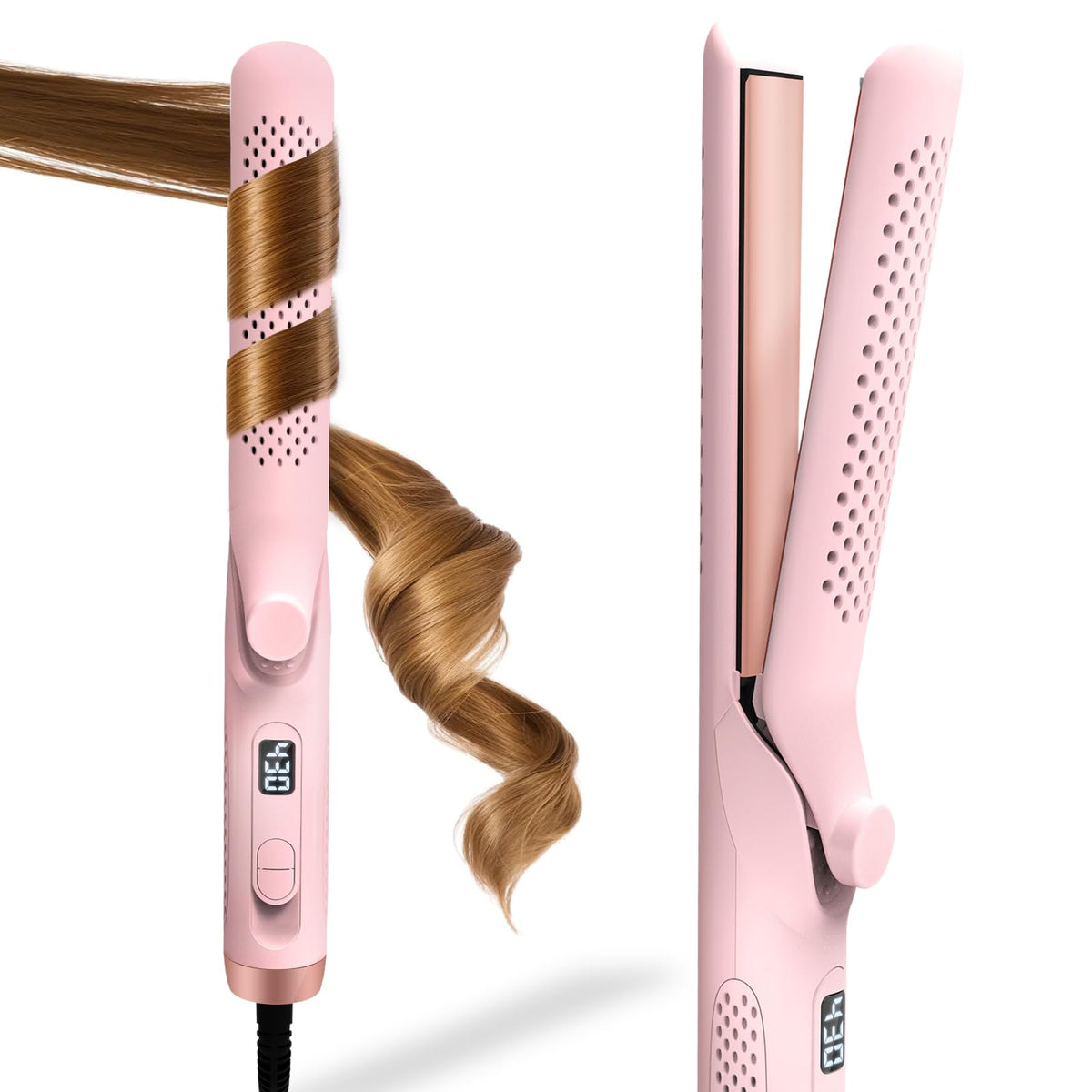 Vnina 2-in-1 Airflow Styler closeup of vents for heat protection and smooth styling.