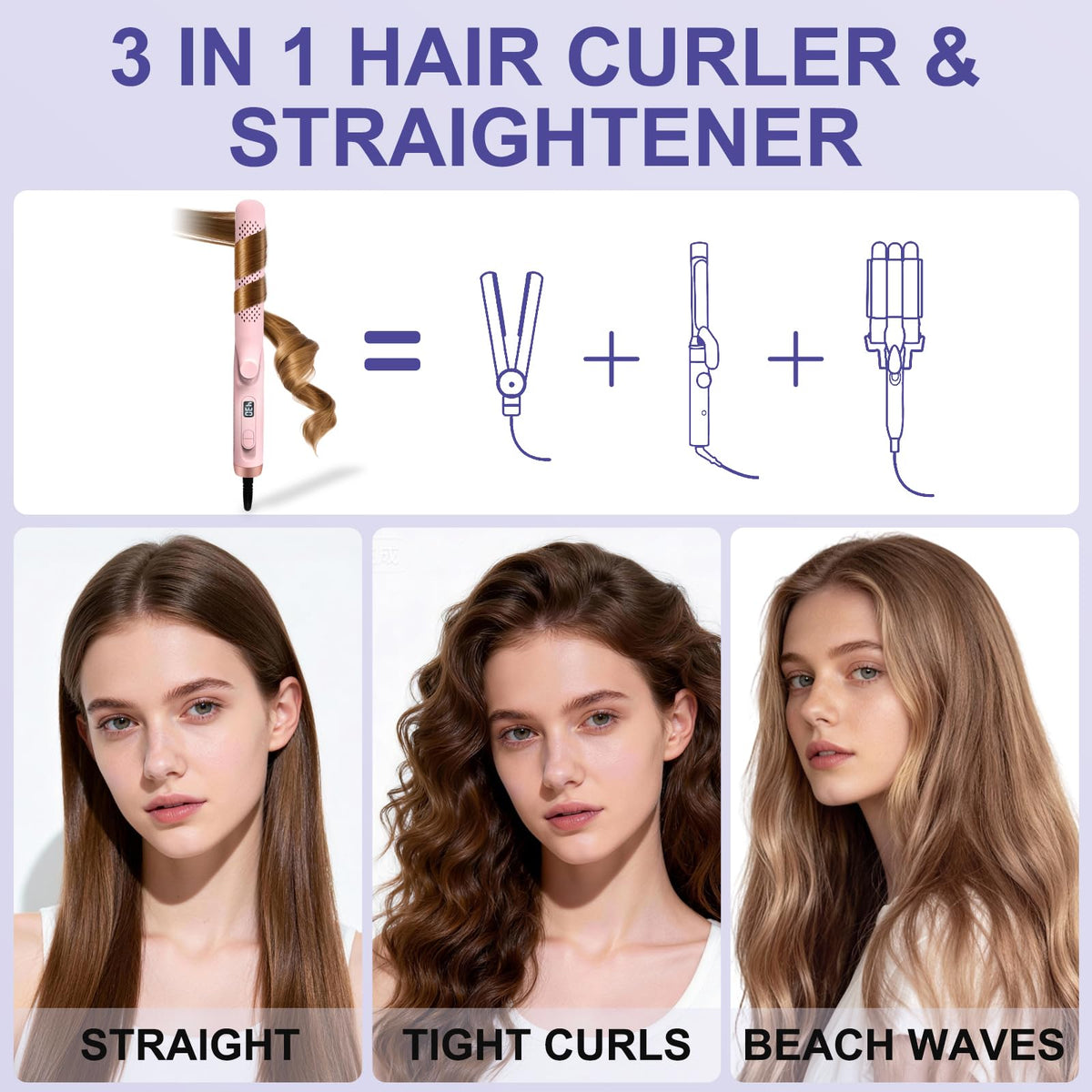 Vnina 2-in-1 Airflow Styler curls into waves for voluminous, long-lasting bounce.