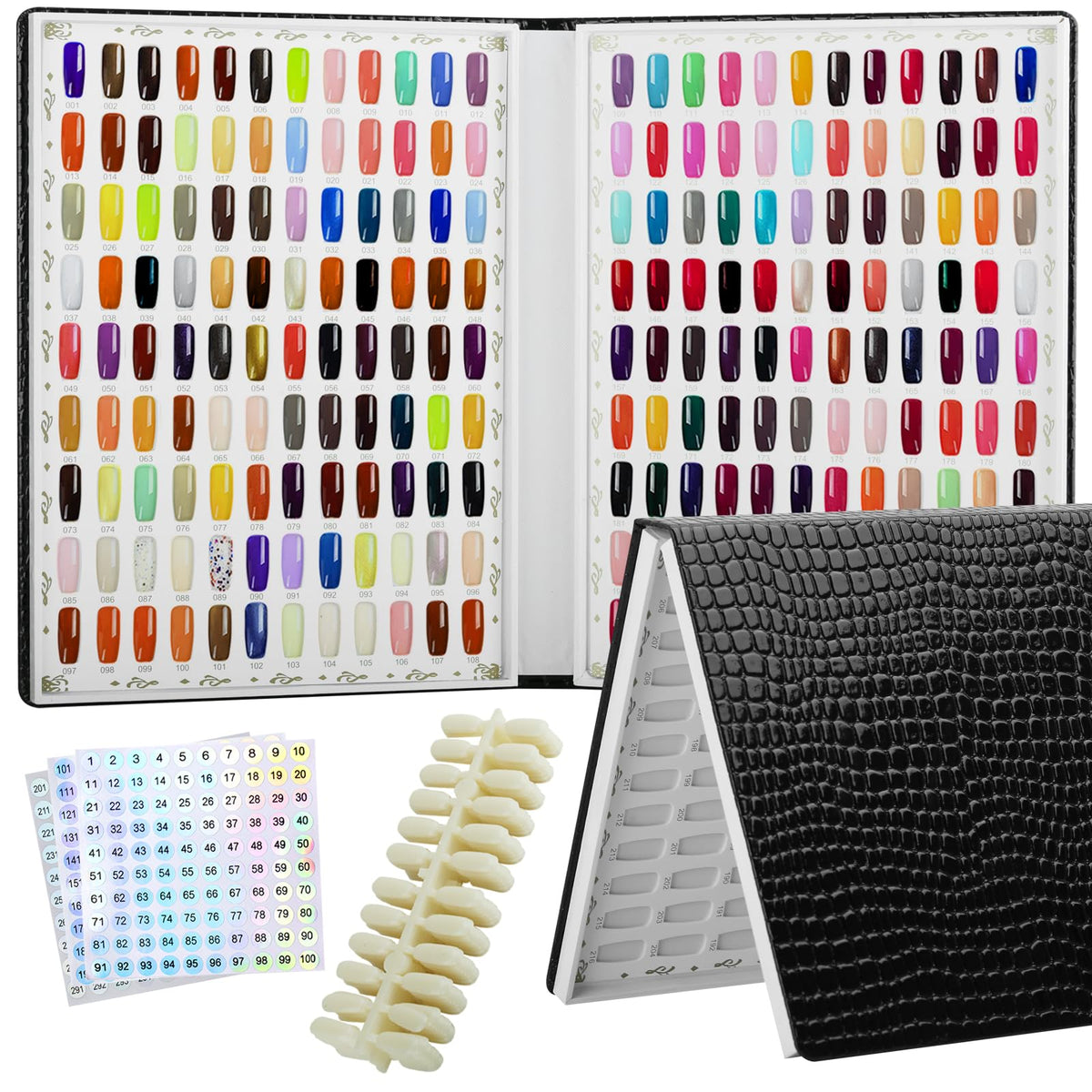 vnjaoi 216 nail color chart display book cover showing organized swatches for easy color planning