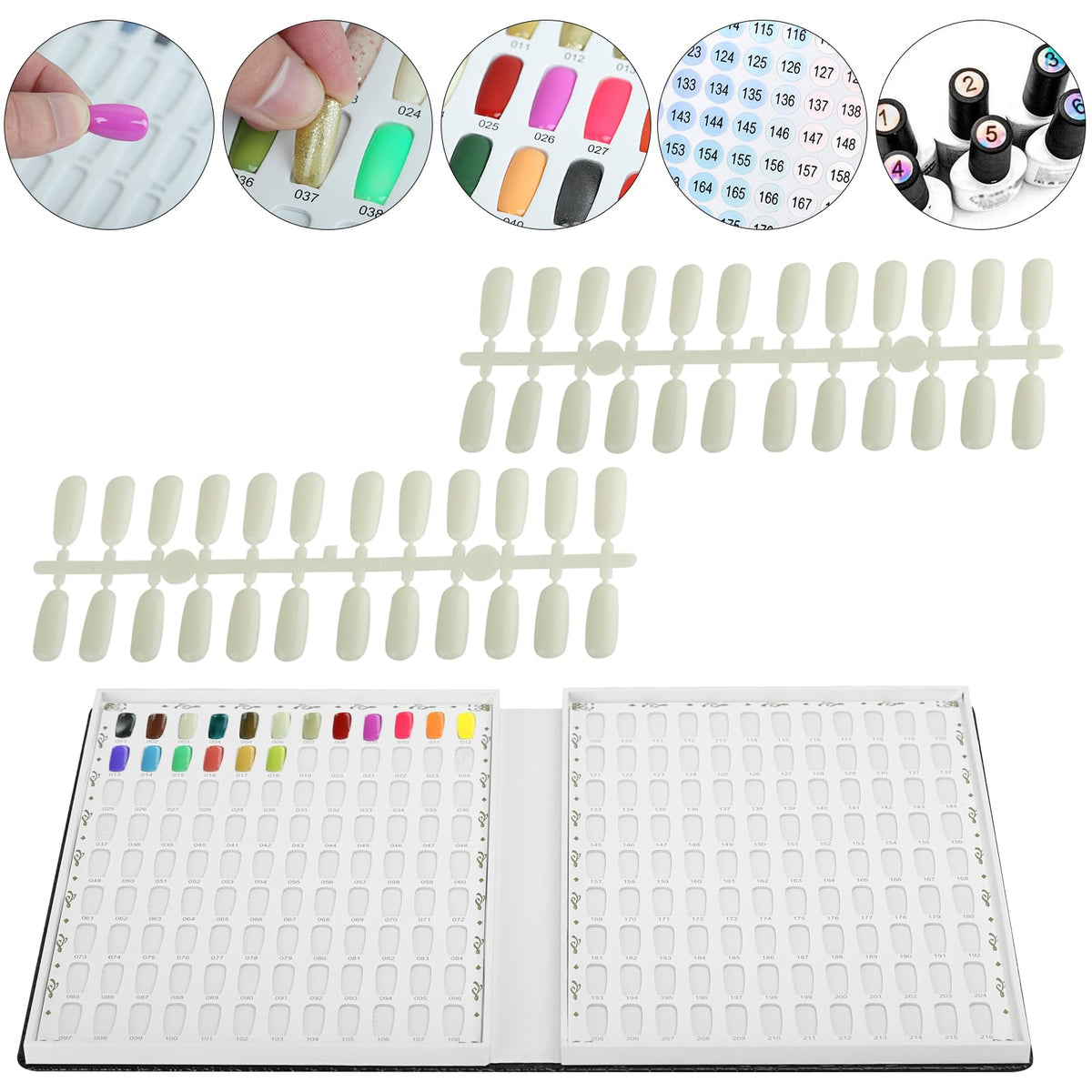 vnjaoi 240 nail tips set back-flat tips for easy color testing and replacement