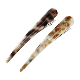VOCOSTE alligator metal hair clip in coffee color secures hair with style.