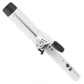 Vodana GlamWave curling iron white front view for fast, easy styling.