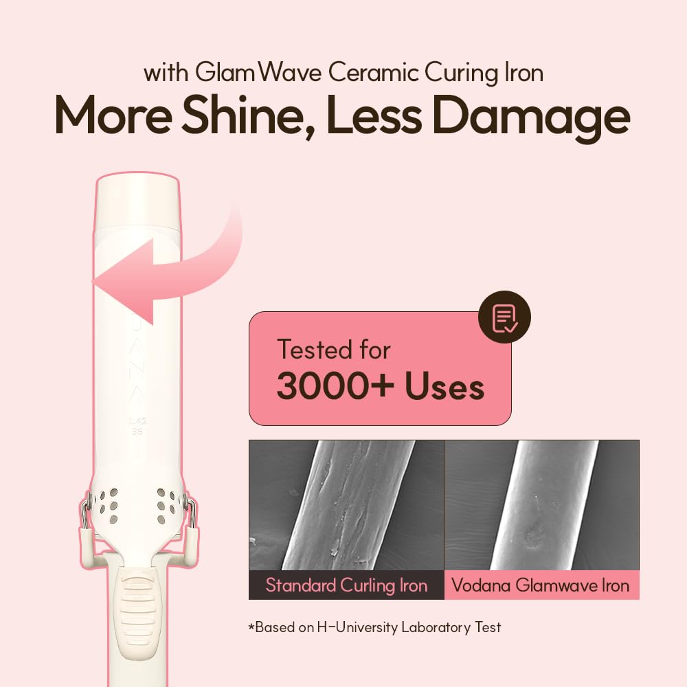 Vodana GlamWave heat settings dial demonstrating versatile temperature options