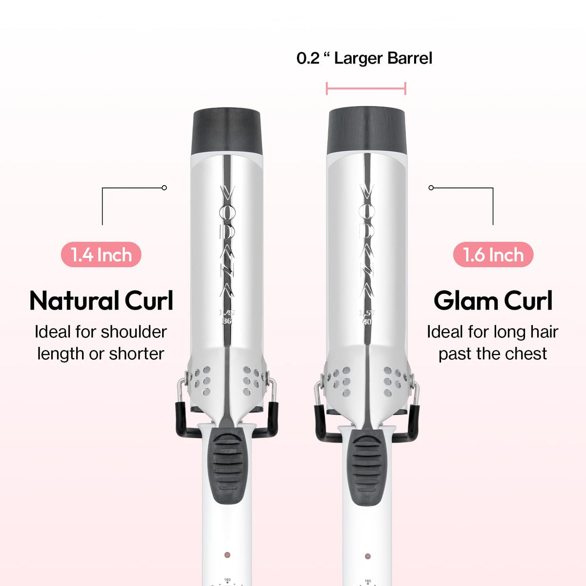 Vodana GlamWave curling design delivers lasting waves you can wear.