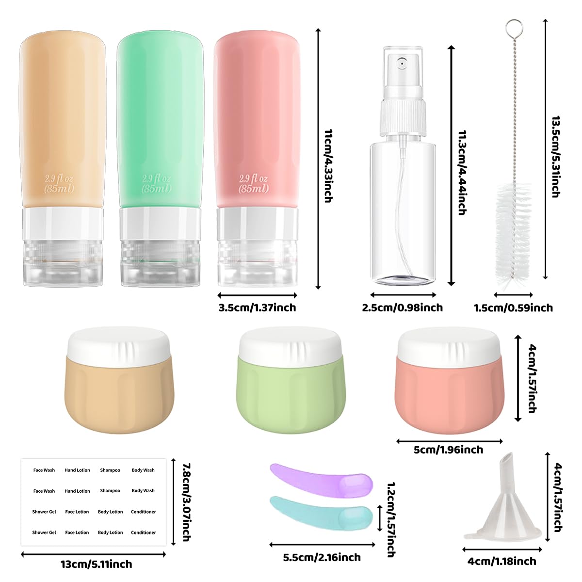 vodvob complete travel kit for camping and trips, TSA approved