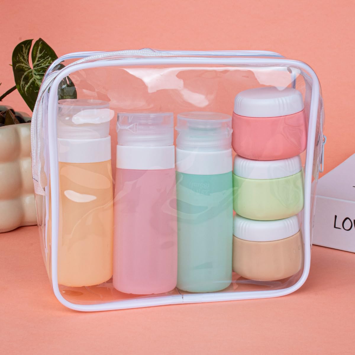 vodvob 2 oz silicone bottles, compact travel size for liquids