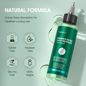 VOERUY Rosemary Tea Tree leave-in formula provides lightweight scalp care.