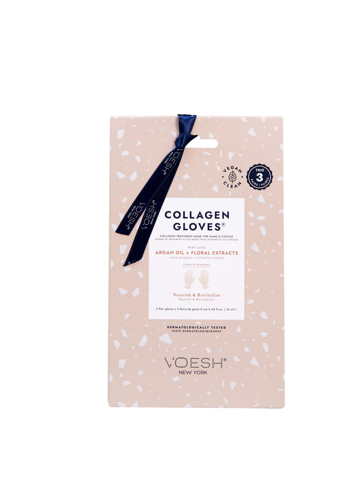 VOESH Collagen Gloves Trio package on display showing spa hydration at home.