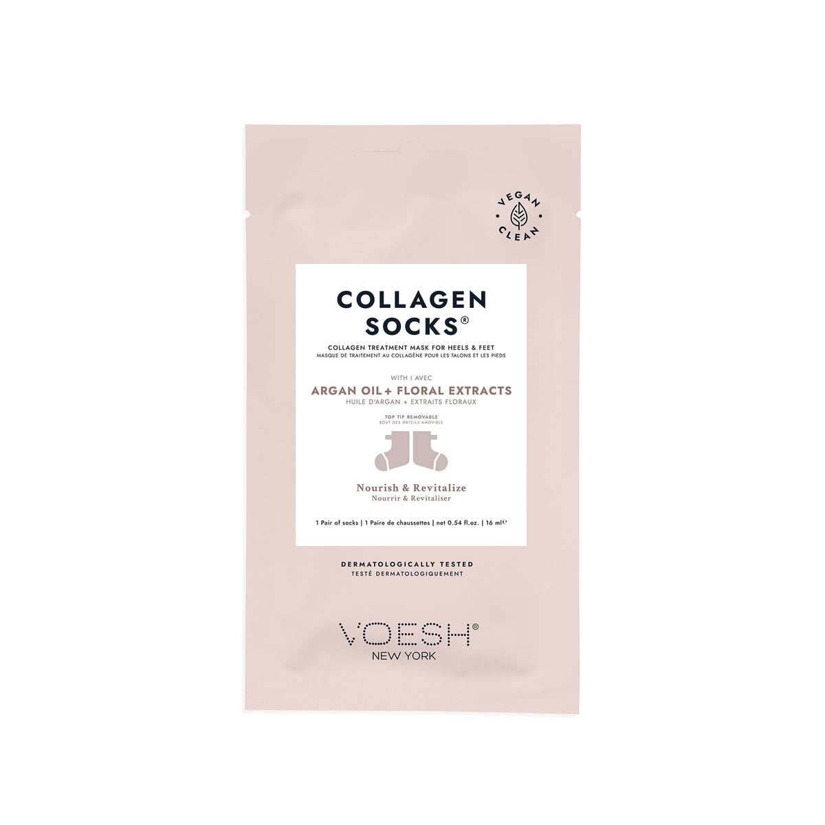 VOESH Collagen Socks vegan, cruelty-free ingredients label