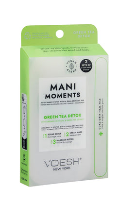 VOESH Mani Moments box showing a 3-step manicure setup for home spa.