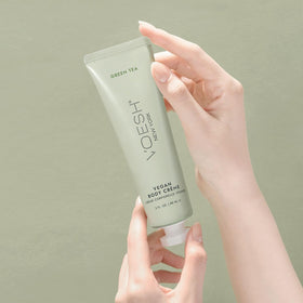 VOESH Vegan Body Creme Trio texture close-up showing quick absorption.