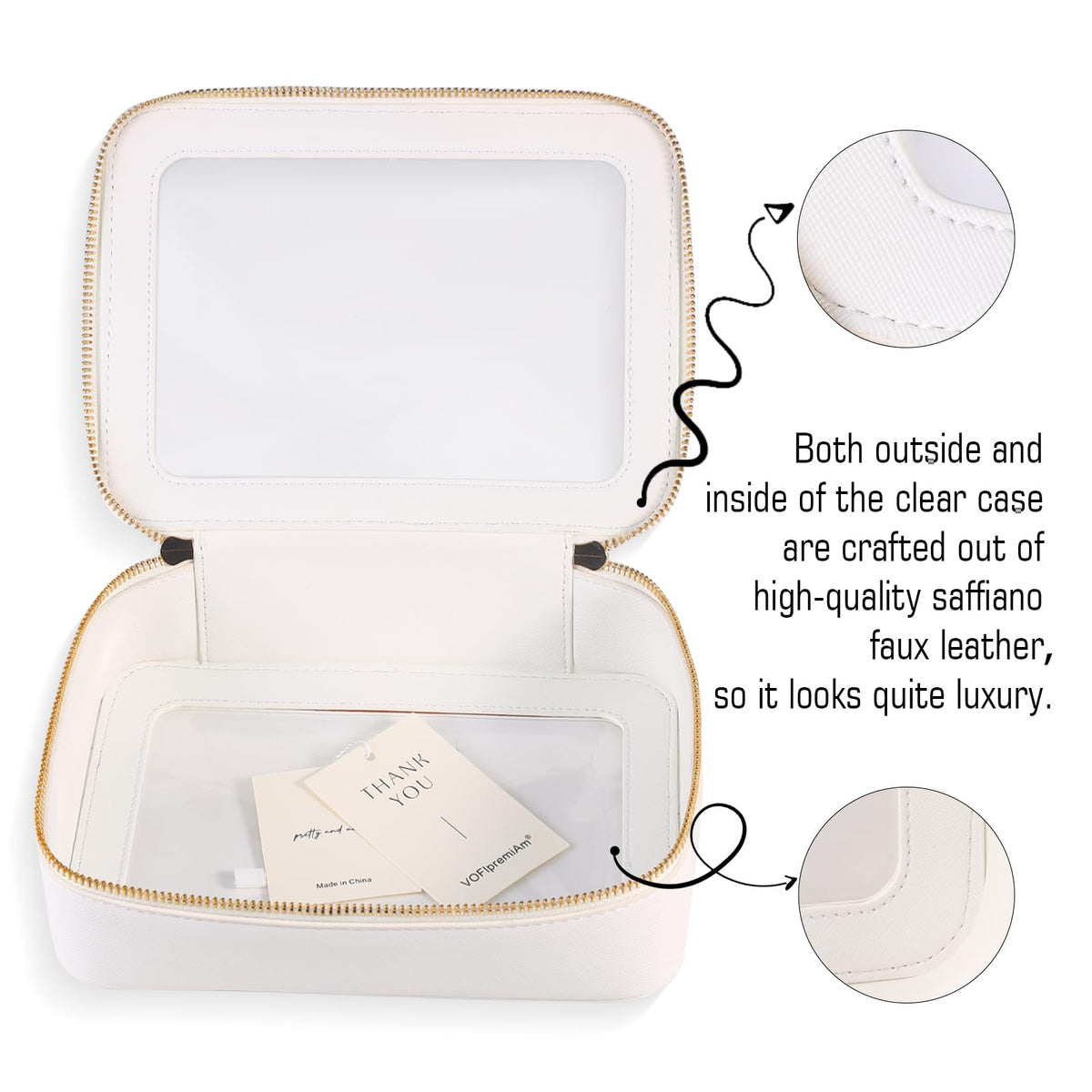 VOFIpremiAm mini clear makeup pouch with TPU panel keeps items visible