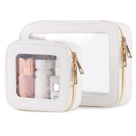 VOFIpremiAm small clear toiletry bag with transparent panel for quick item checks during travel