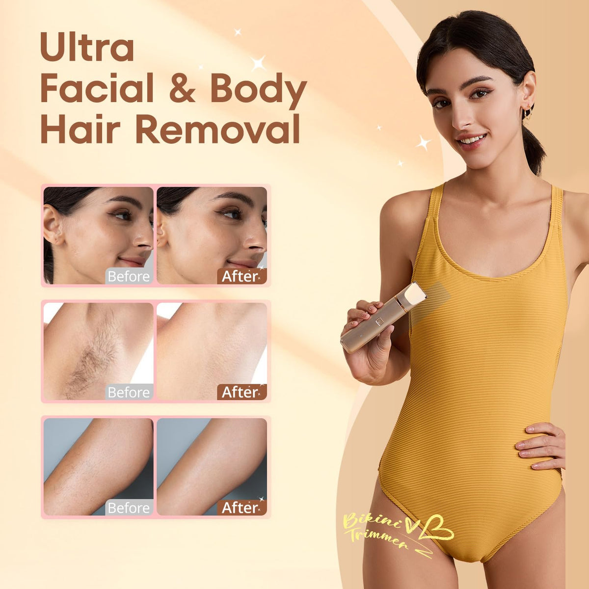 VG VOGCREST bikini trimmer IPX7 waterproof for wet or dry use
